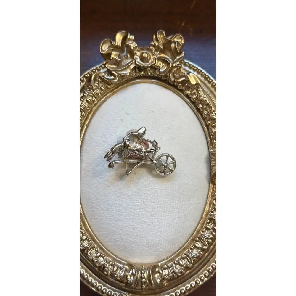 Vintage Cottagecore 90s Wheelbarrow Pin with Gold Leaf Pastel Flowers